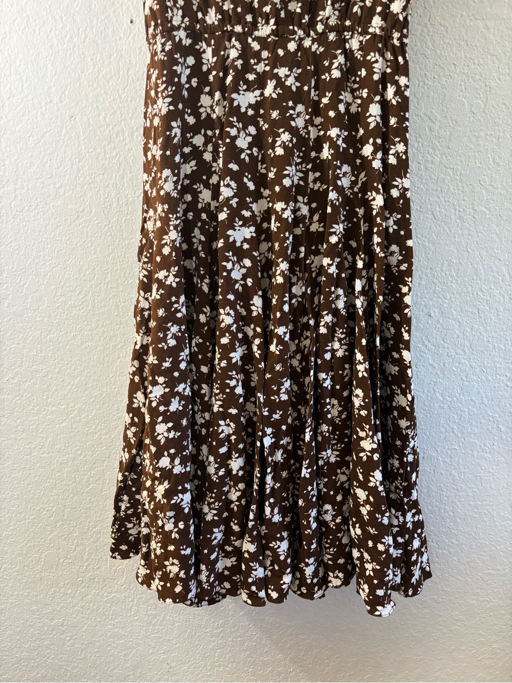 Michael Kors Brown White Floral Short Sleeve Midi Dress Women’s Size 2 - Picture 6 of 15